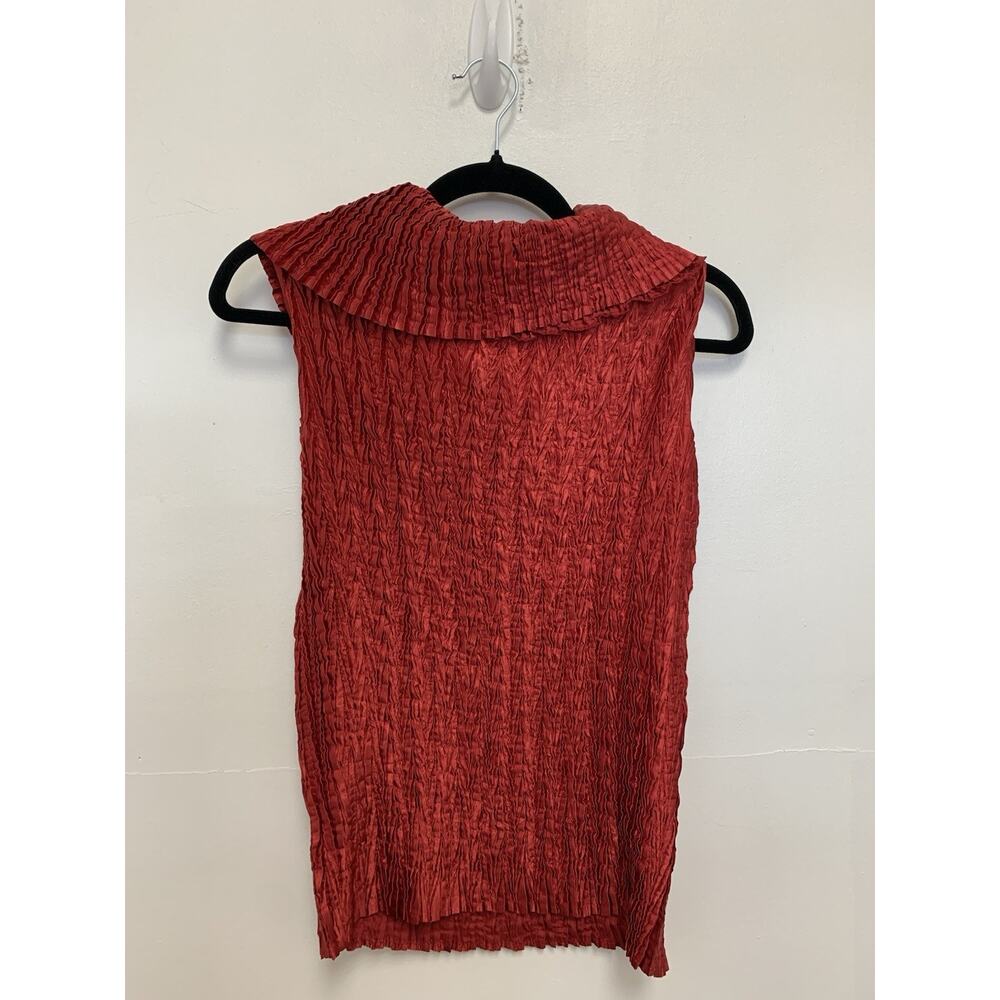 Cache Tank Top Red Sleeveless Textured Stretch Women's One Size